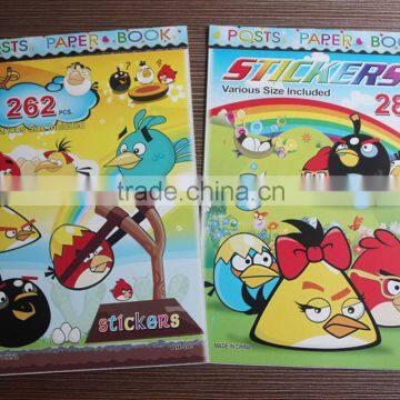 2015 hot sale eco-friendly cartoon colorful removable custom sticker book