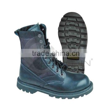 Hongjin Black Waterproof Military Leather Boots