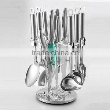 BH10-B 12pcs hollow handle kitchen knife set with kitchen utensil from Hatchen