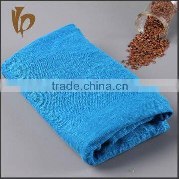 make to order 2015 fresh blue solid knitted pure linen / 100% linen fabric