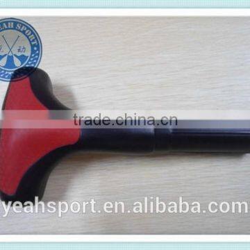 Plastic paddle handle with rubber piece