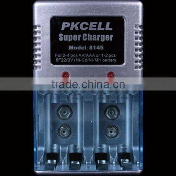 Pkcell battery Charger 8145 with LED for 2 or 4 pcs AA/AAA Ni-MH/Ni-CD Rechargeable Battery