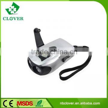 2 LED 40mA Lithium Battery Rechargeable Hand Crank Flashlight Torch photo-4