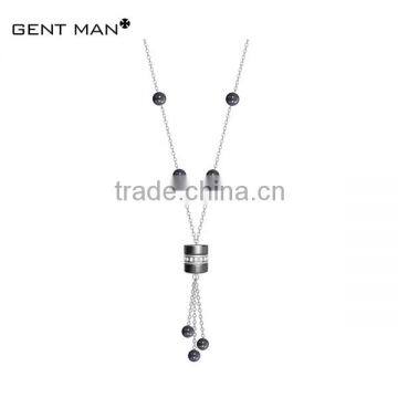 modern black color stainless steel ceramic jewelry custom 2014 fashion necklace