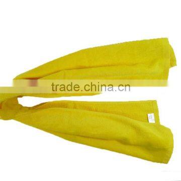 Yellow cotton velour towel
