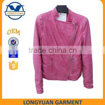 Fashion Material Chinese PU leather jacket for woman