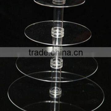 Round Clear 5 Tier Acrylic Wedding Cake Stand for Sale photo-2