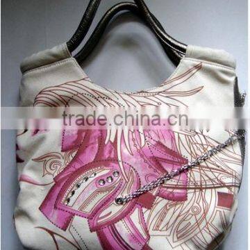 Women's Handbag with 34 x 28 x 15cm Size, Canvas and PU