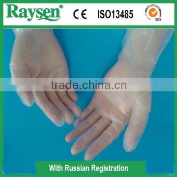 Medical grade disposable vinyl gloves / pvc gloves with CE ISO13485