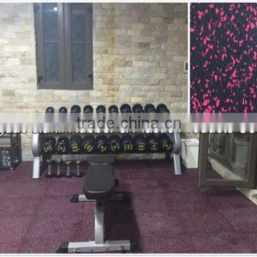 Laminated slip-resistant rubber flooring tile