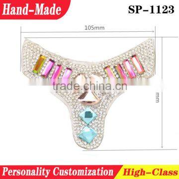 Decorative beaded rhinestone patches for shoe accessory