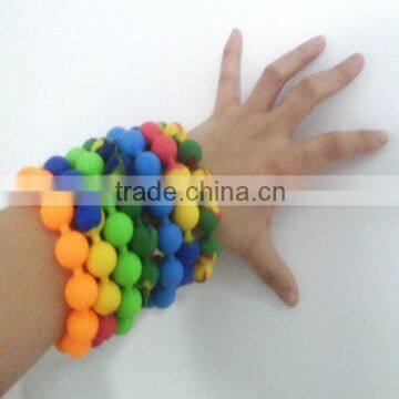 BPA free & Food grade silicone round beads,silicone bead bangle,bead bangle