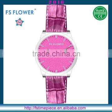 FS FLOWER - Dress Fashion Genuine Leather Women Men Watch 2016 New Watch