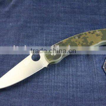 OEM CPM-S30V blade material folding camping knife with G10