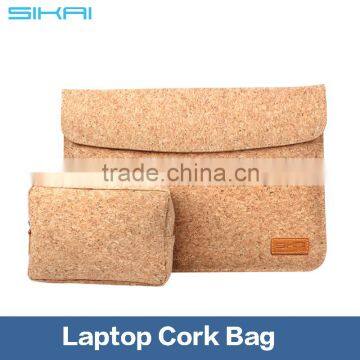 Sikai Patent Natural Oak Bark Water Proof Environmental Smooth Pouch Bag For Universal Laptop Tablet Cork Pouch Case Mouth Bag photo-6