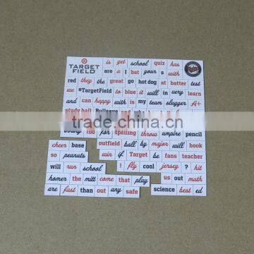 Die Cuting Magnetic words , English letters fridge magnet puzzle
