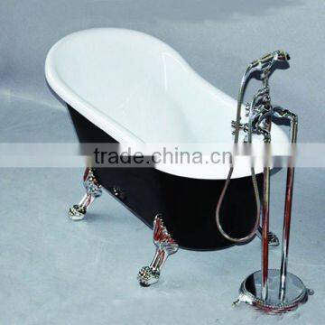 Black Clawfoot Bathtub Freestanding Bathtub With Brass Feet