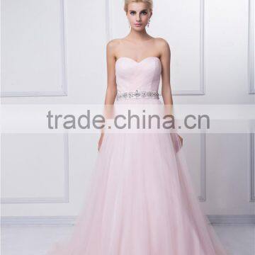 Hotsale A-line Sweetheart Neckline Design Used Organza Fabric With a Beautiful Sash Bridal/bridalmaid Dress photo-3