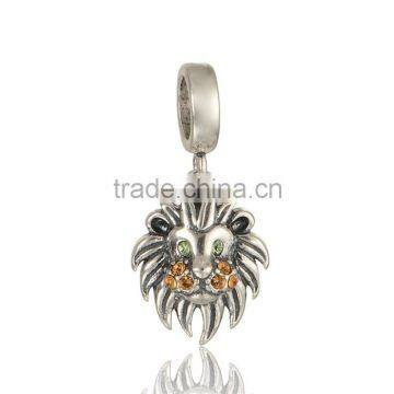 Cute 925 Thai Silver Lion Head Charm