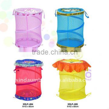 mesh material laundry basket with lovely printing