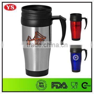 Eco-friendly Customize 14 oz Insulated Thermal Cup Stainless Steel With Handle