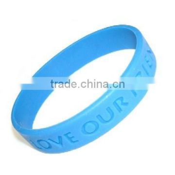 Promotion Custom Cheap Embossed Logo Silicone Wristband With Color Filled, Silicone Rubber Bracelet Factory