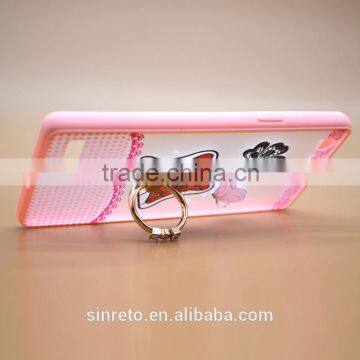 Newest Fashion Perfume TPU+PC 2-in-1 Hybrid Pattern Painting Phone Case With Ring Bracket For Oppo A33 photo-3