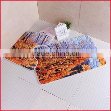 eco-friendly material Embossed printing 3d design bath mat carpet rugs