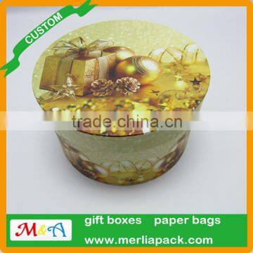 Round Christmas Storage Box Xmas Light the Bible Book Storage Oval Paper Mache Box