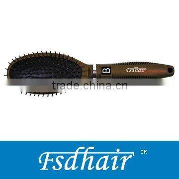 Oval black cushion hair brush