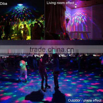 E27 3 Watt Triangle Bulbs RGB Color Changing Crystal Ball Effect DJ Disco Lamps LED Auto Rotating Stage Light photo-6