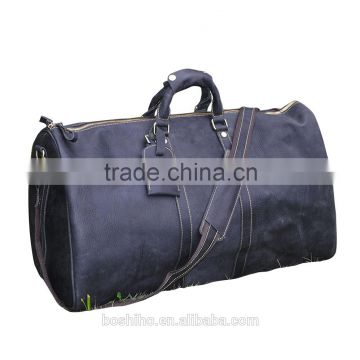 Custom design Genuine leather luggage travel bag duffle bags