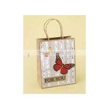 Popular Wholesale butterfly printed paper gift bag