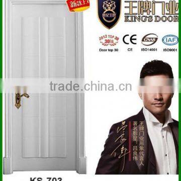 latest interior white main wooden door with frame design