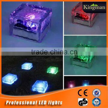 4led solar ice glass brick light manufacture made in china