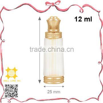 New coming 12ml golden cap tall frosted glass essential oil bottle