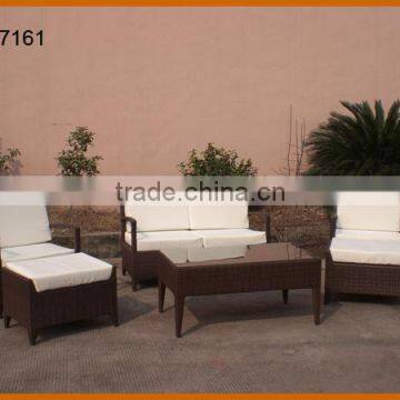 Rattan Furniture Living Room Sofa Set With Footstool Cover