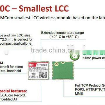 Cheapest gsm gprs simcom module SIM800C, With small size in LCC interface and play high performance