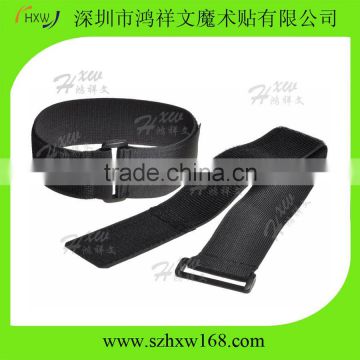 Black 2" width Buckled elsticated hook pad strap