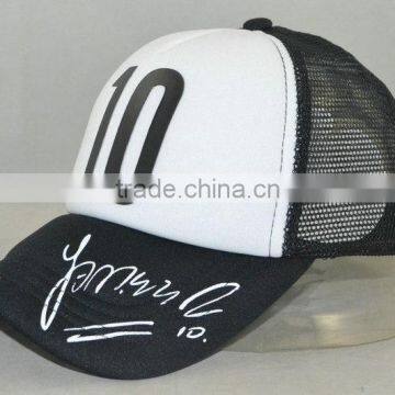 Guangzhou Hat Factory Professional Custom / 100% Polyester Fiber/white and Black/LOGO Printing/sponge Trucker Hats photo-2