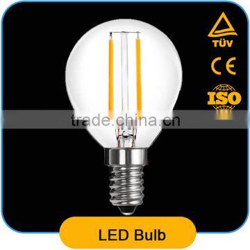 CE Certified New P45 Filament LED Bulb 2W 360degree Filament LED Globe Bulb Light P45 With Glass Clear Cover E14/B15 Lamp Base