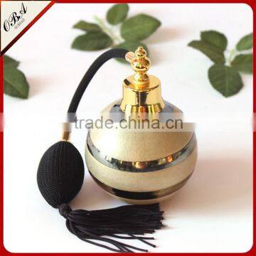 Handmade luxury european style creative air bag golden glass perfume bottle,Round empty gasbag spray glass bottle 100ml