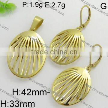 New Arrival Oval Shape Dubai 18k Gold Jewelry Set