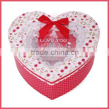 Different size heart shape cardboard gift box wholesale