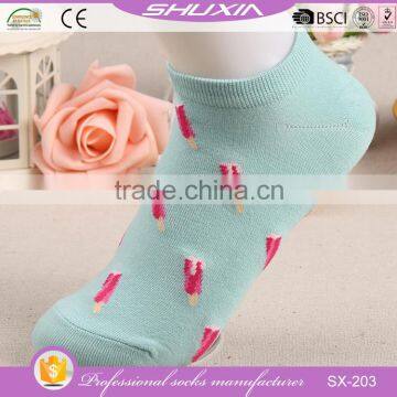 SX-203 wholesale cotton knitted no show socks girl socks fashionable women socks factory manufacturers