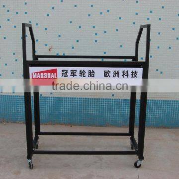 tyre display rack/ pop stand metal shelf for tire