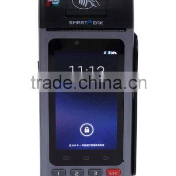 Andriod 4.4 operation system smart financial pos with 5700mAh large capacity lithium battery and EMV certificate