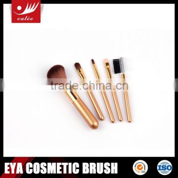 Shiny Golden Facial Makeup Brush Set with 5pcs