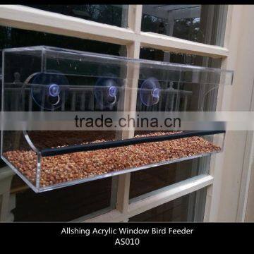 Wholesale AS010 Clear Large Acrylic Window Wild bird Feeder/Plastic Window Bird Feeder