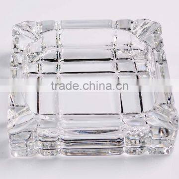 Embossed Fluted square glass ashtray